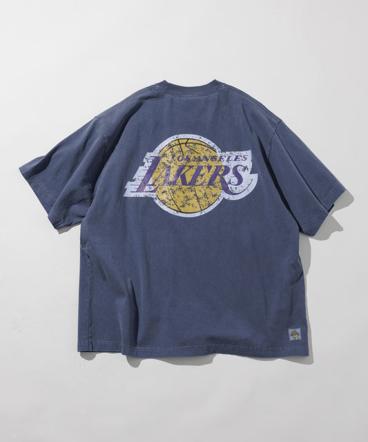 【FREAK’S STORE】NBA系列 復古Lakers湖人隊印花短袖T恤 短T