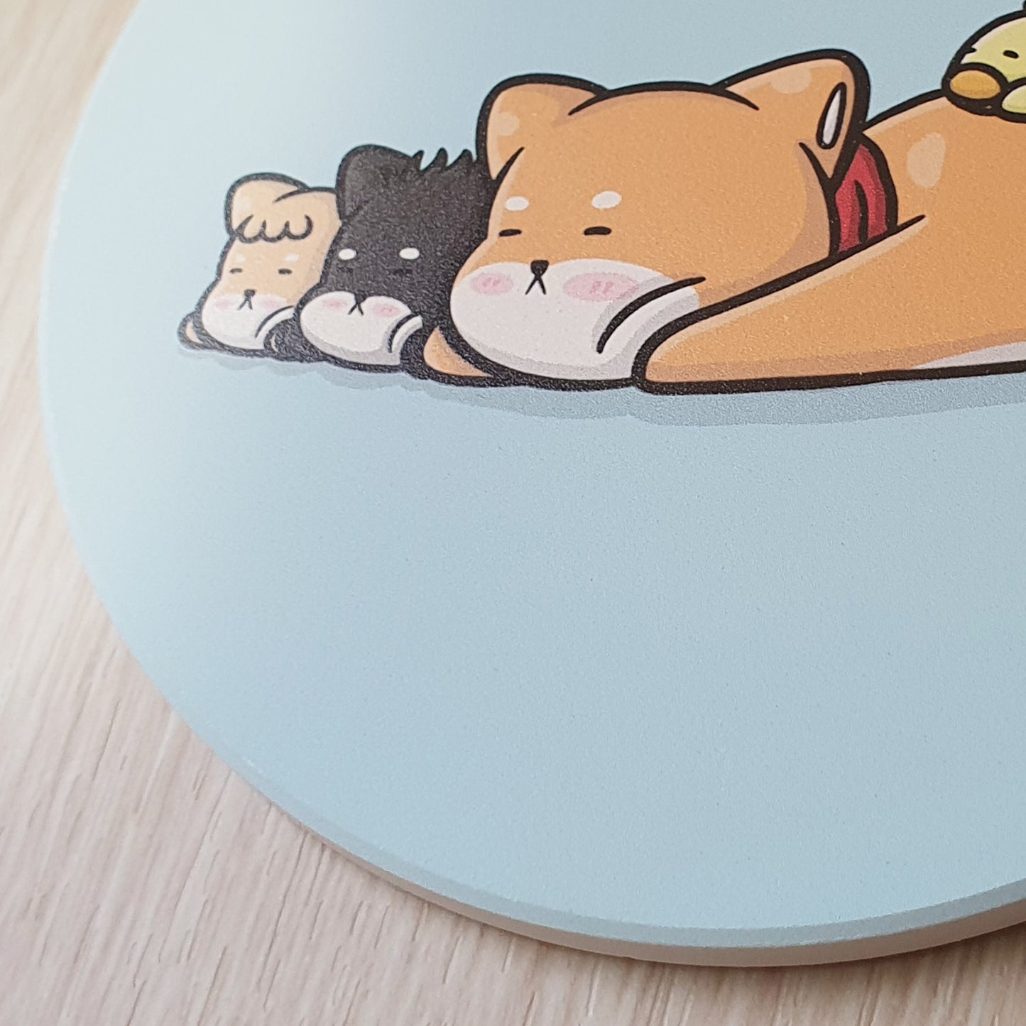 【武士汪汪】鶯歌陶瓷吸水杯墊-不想動。一起耍廢吧