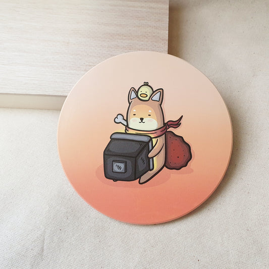 【武士汪汪】鶯歌陶瓷吸水杯墊-電視兒童