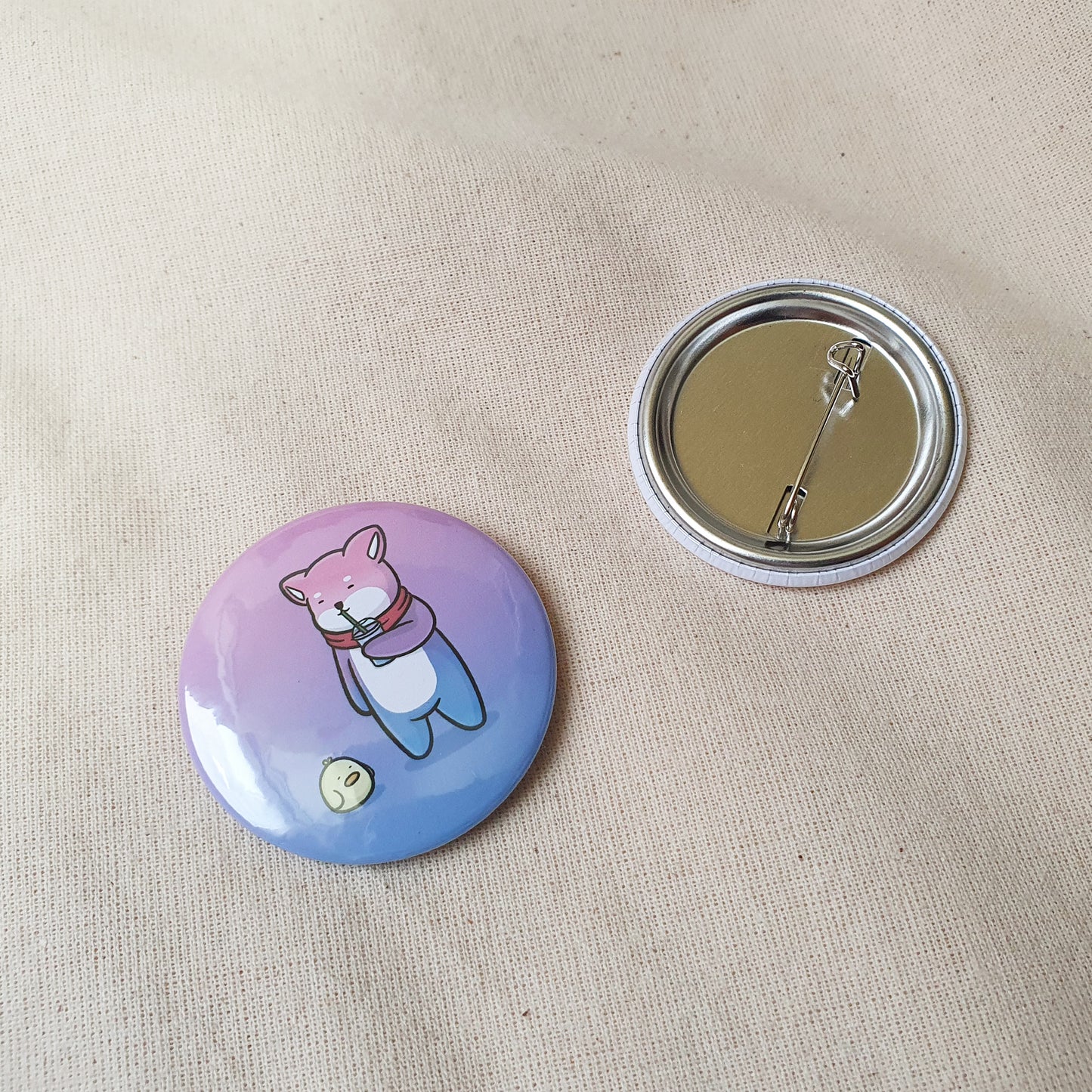 【武士汪汪】插畫商品 胸針(大)-不管是什麼都給我來一點