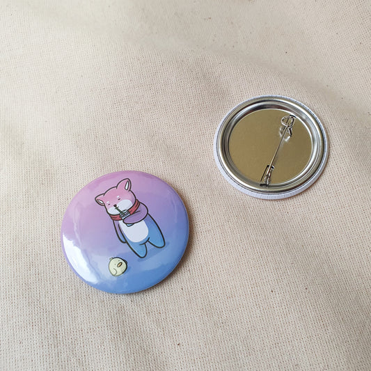 【武士汪汪】插畫商品 胸針(大)-不管是什麼都給我來一點