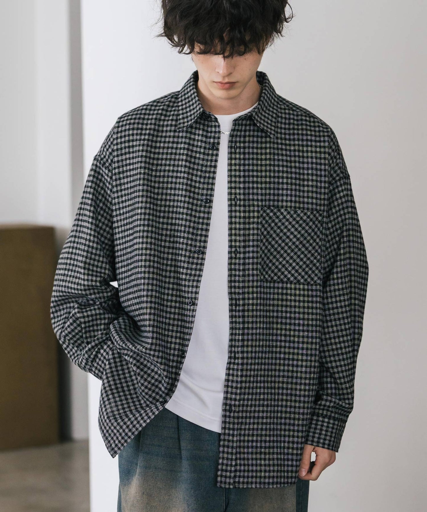 【Rocky Monroe】寬鬆版法蘭絨格紋襯衫