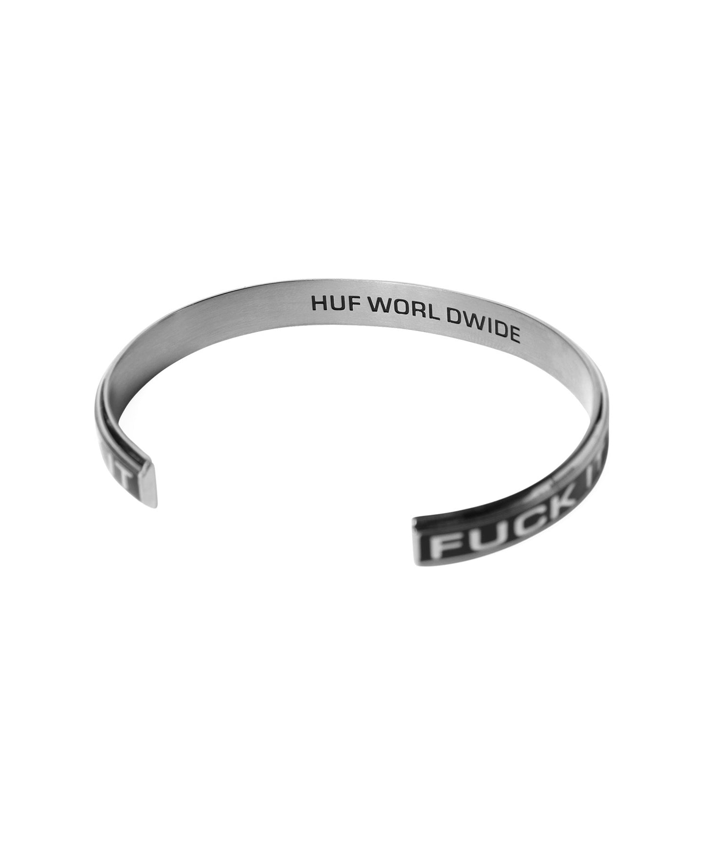 【HUF】FUCK IT 英文質感 不鏽鋼琺瑯加工 手環