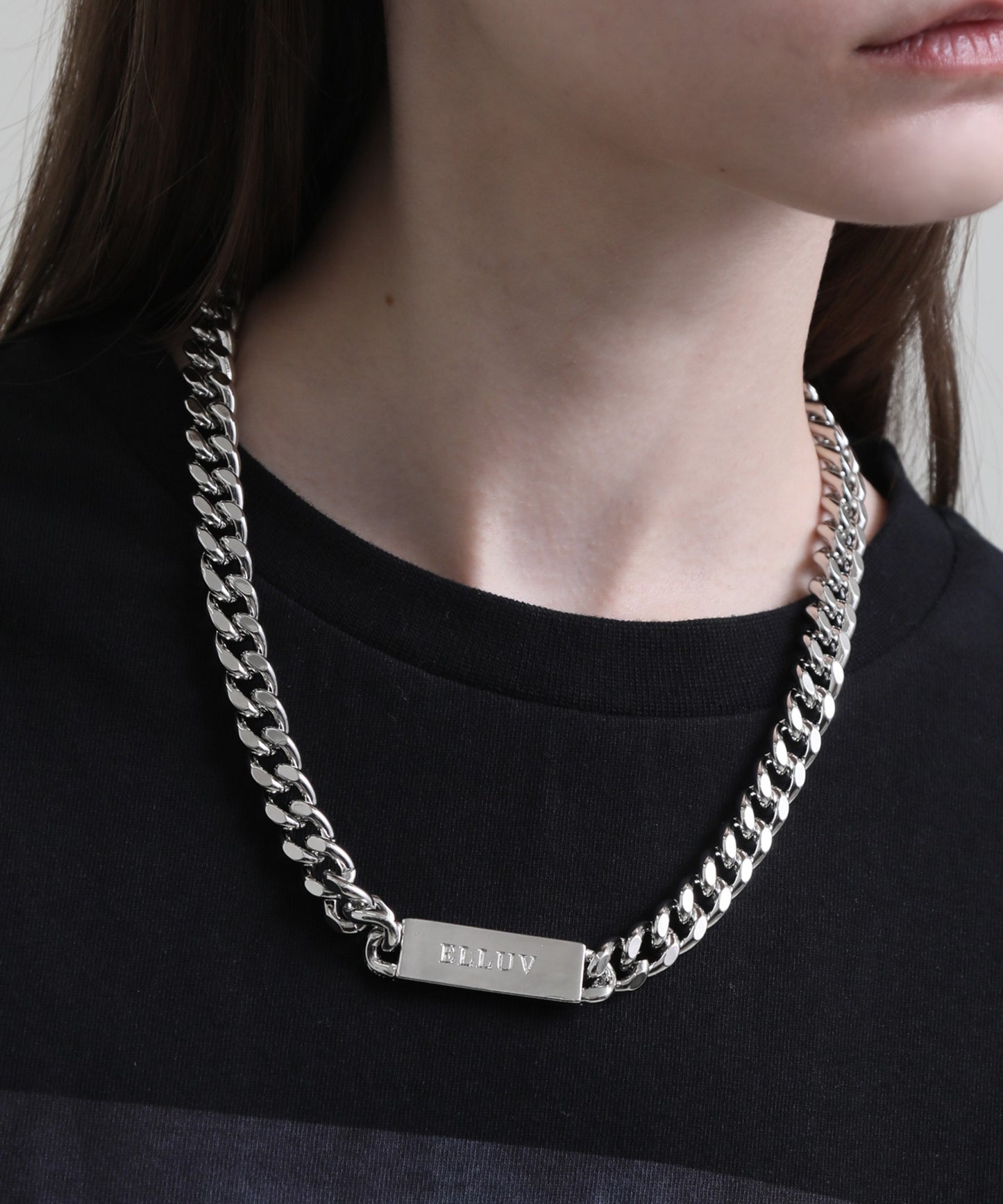 【Art re A】ELLUV LOGO刻印不鏽鋼鍊條項鍊