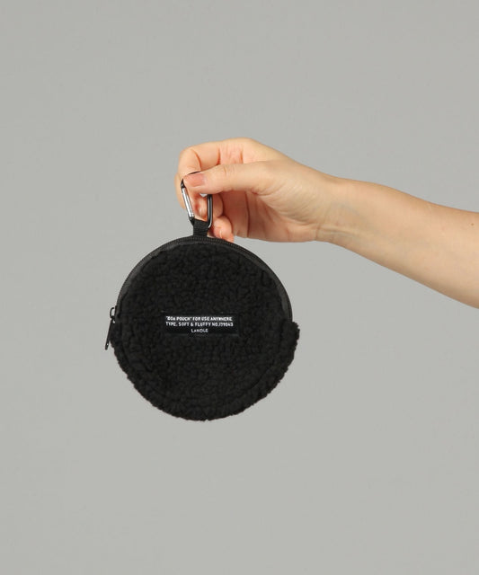 【LAKOLE】絨毛迷你圓形隨身包 零錢包 收納包