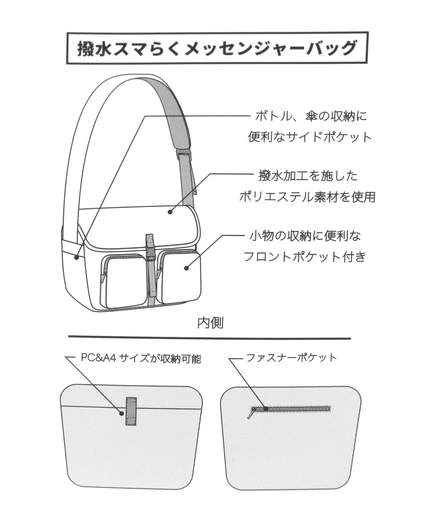 【GLOBAL WORK】簡約防潑水斜背郵差包