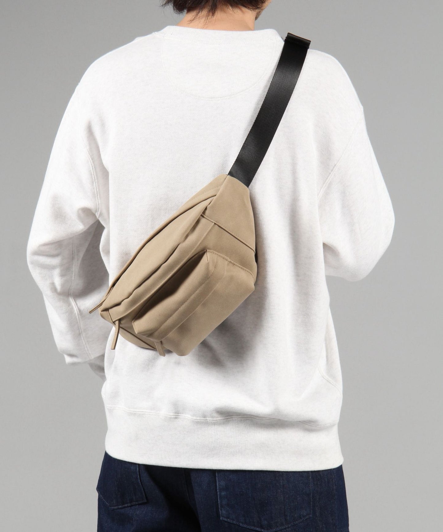 【GLOBAL WORK】小巧實用 質感仿麂皮簡約腰包 胸包