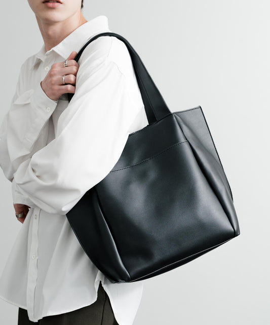 【Rocky Monroe】PU皮革 單肩托特包+收納小包套裝