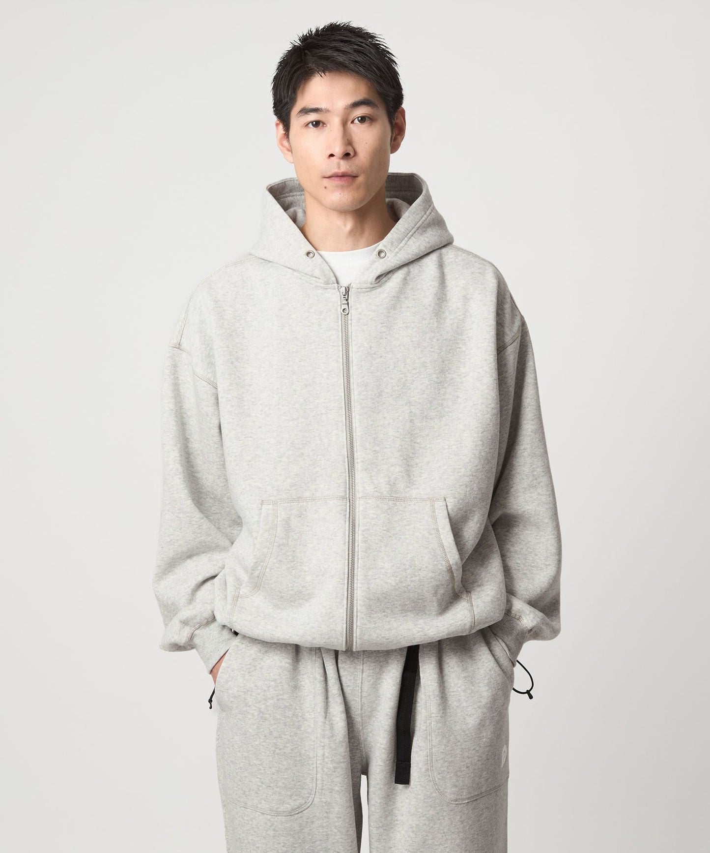 【GLR】縫線設計 保暖刷毛抽繩拉鍊連帽外套