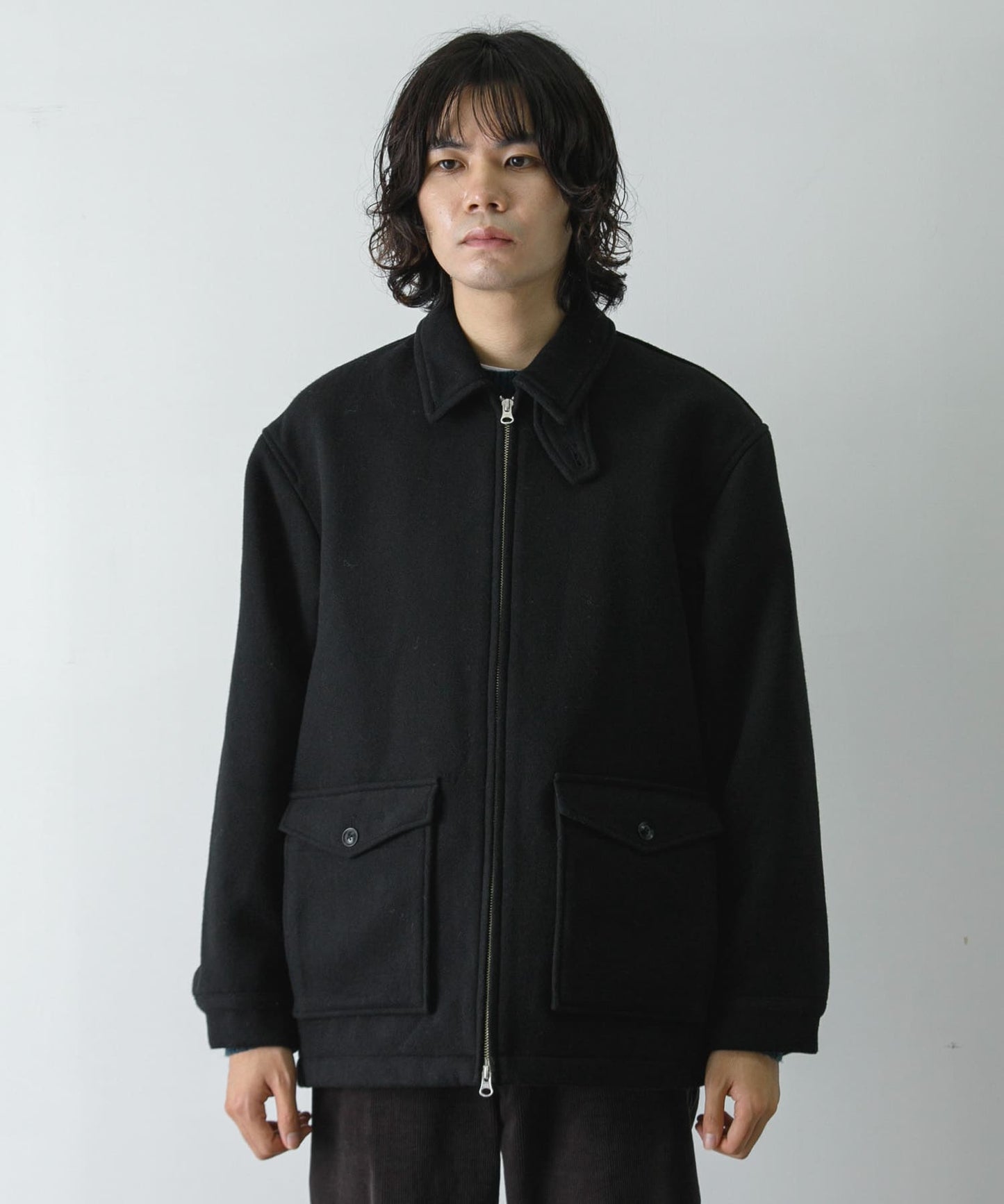 【URBAN RESEARCH DOORS】羊毛混紡短版哈靈頓夾克