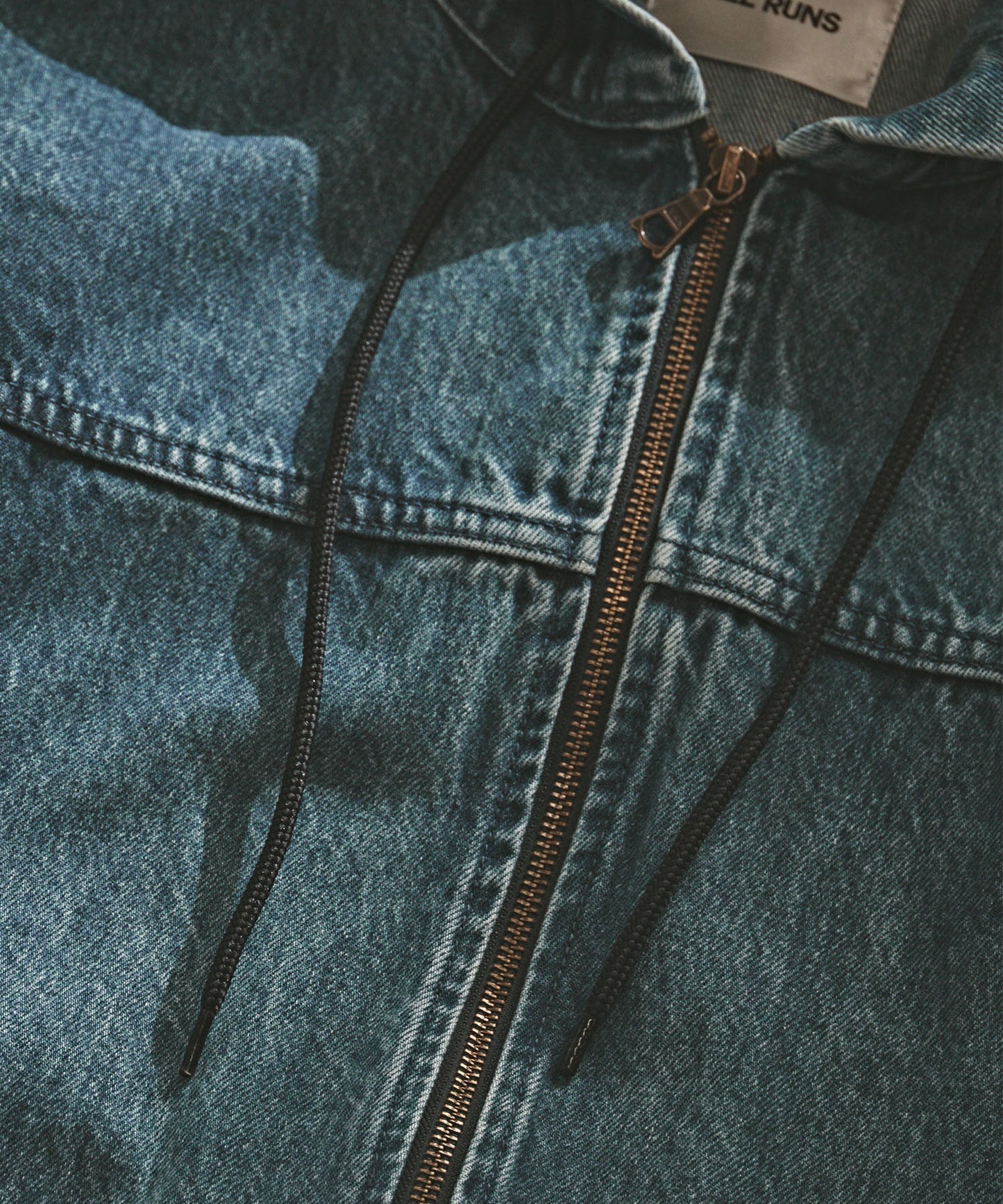 【ROOP TOKYO】ALL RUNS 復古仿舊寬版牛仔連帽外套