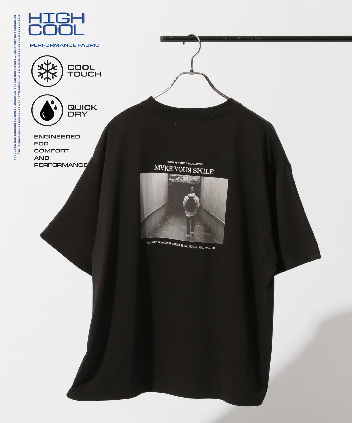 【RAGEBLUE】接觸冷感|HIGH COOL 單色照片印花 T恤 短T