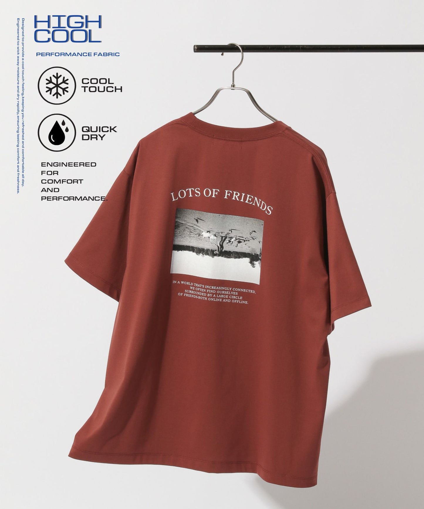 【RAGEBLUE】接觸冷感|HIGH COOL 單色照片印花 T恤 短T