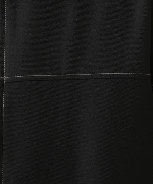 【RAGEBLUE】 雙色縫線Oversize寬版短袖拉鍊襯衫