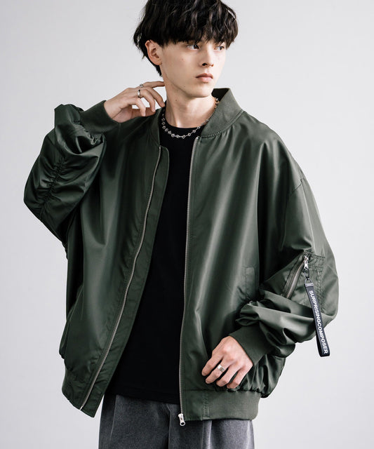 【Rocky Monroe】DEWSPO機能面料|寬版 MA-1 飛行夾克 / 軍裝外套