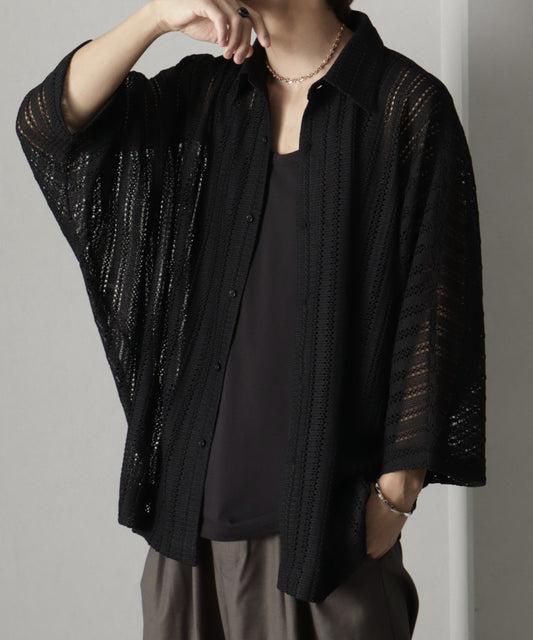 【Art re A】 welise 時尚透明蝙蝠袖襯衫