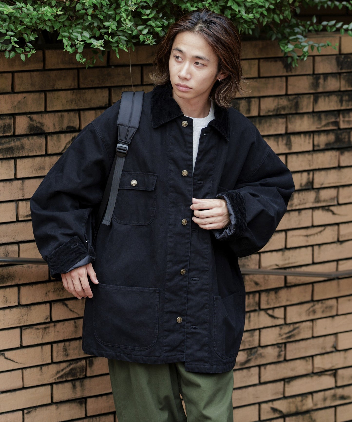 【FREAK’S STORE】燈芯絨拼接寬鬆版型  Duck工裝外套 夾克