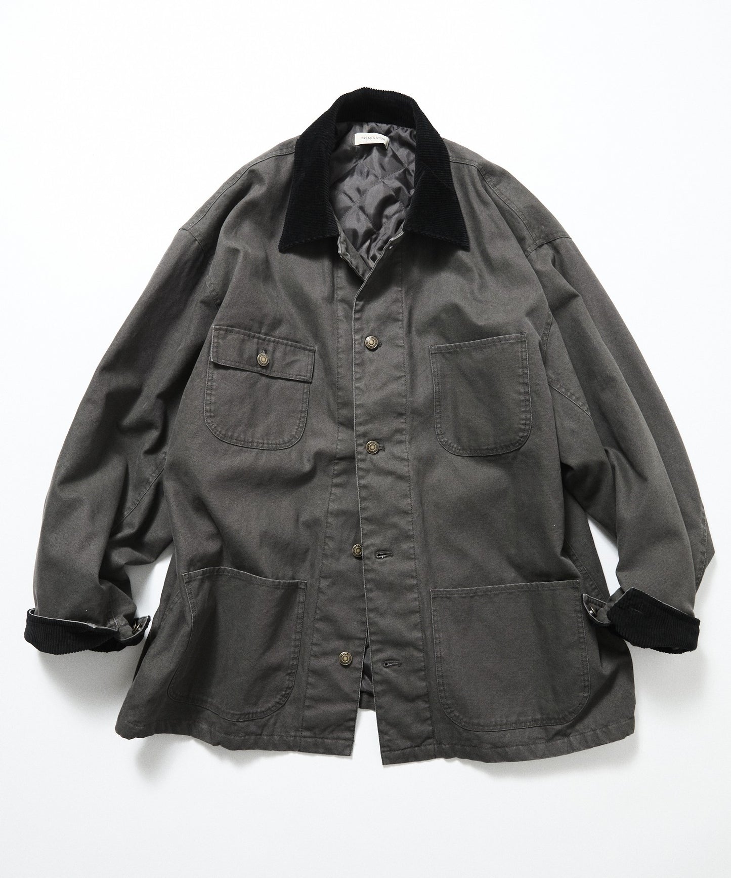 【FREAK’S STORE】燈芯絨拼接寬鬆版型  Duck工裝外套 夾克