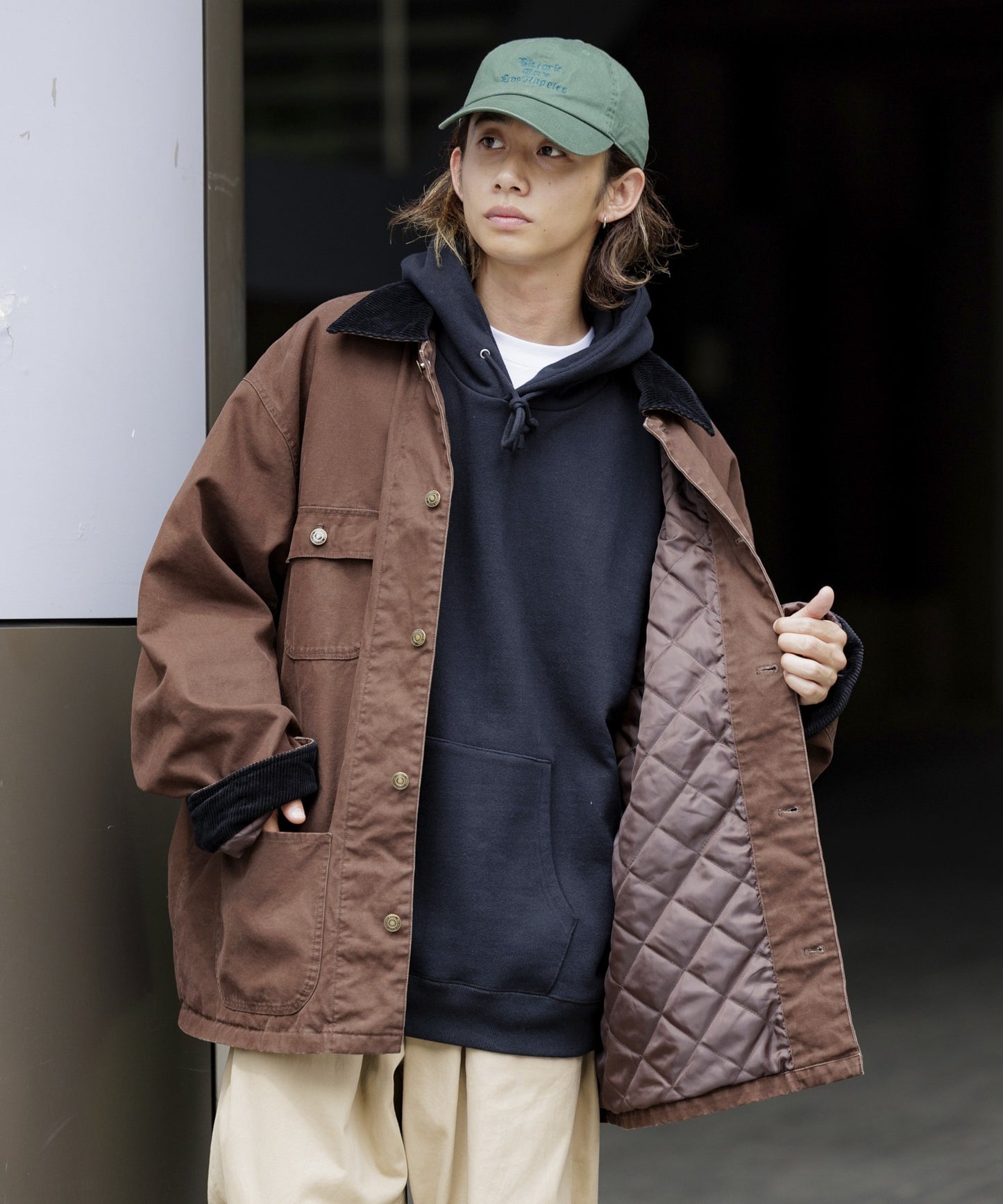 【FREAK’S STORE】燈芯絨拼接寬鬆版型  Duck工裝外套 夾克