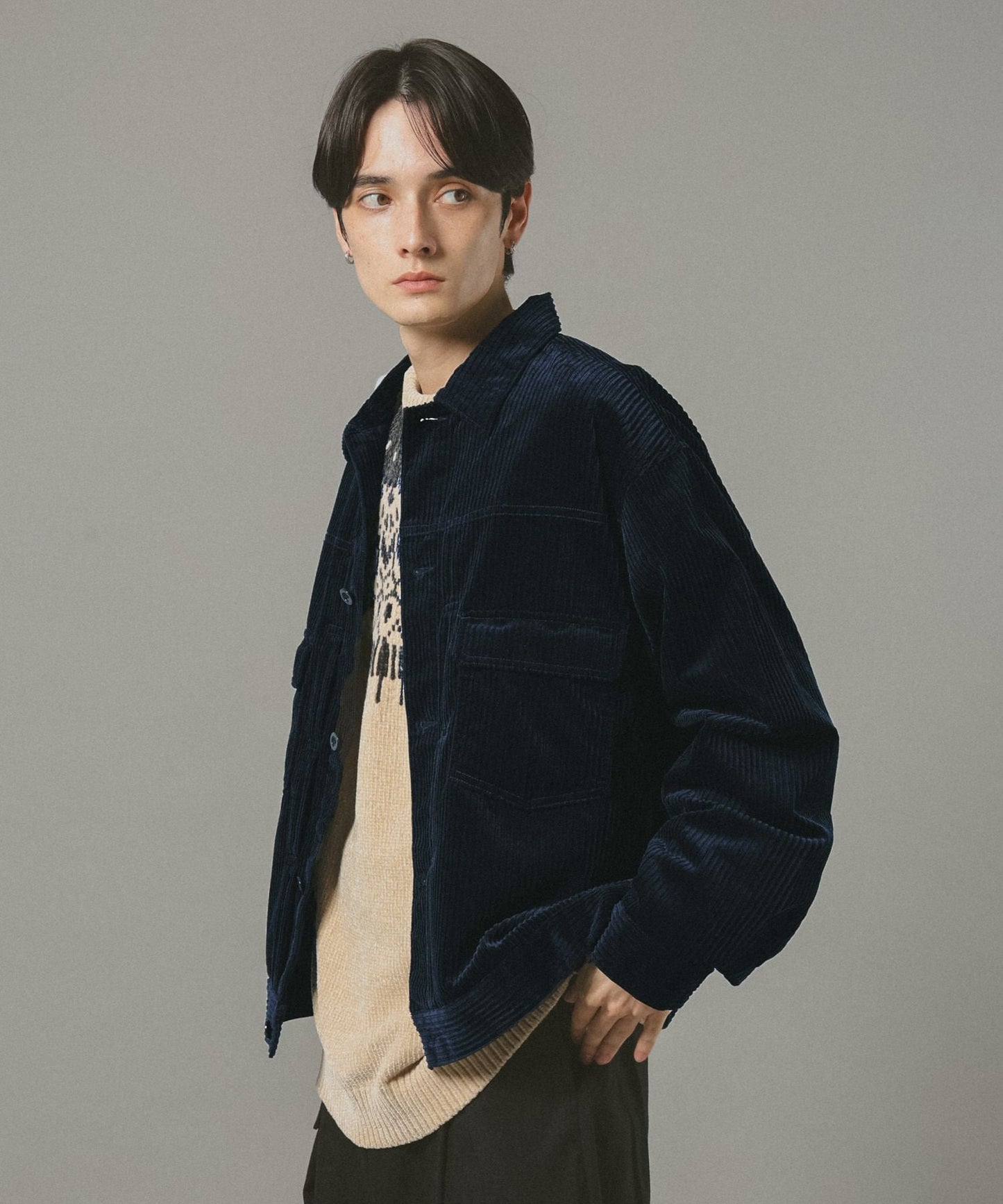 【RAGEBLUE】燈芯絨牛仔襯衫外套