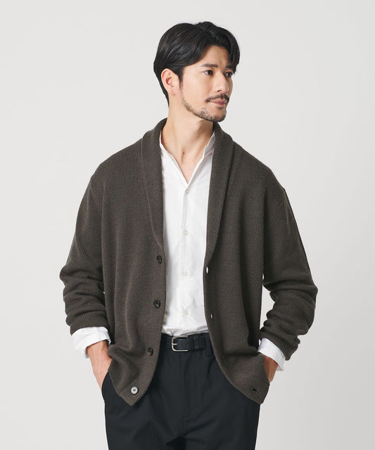 【BEAUTY&YOUTH】WARDROBE SMART系列 羊毛混紡羅紋編織圍領開襟外套