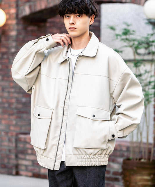 【Rocky Monroe】寬鬆版PU皮革G-1飛行外套 飛行夾克/可自由更換毛領