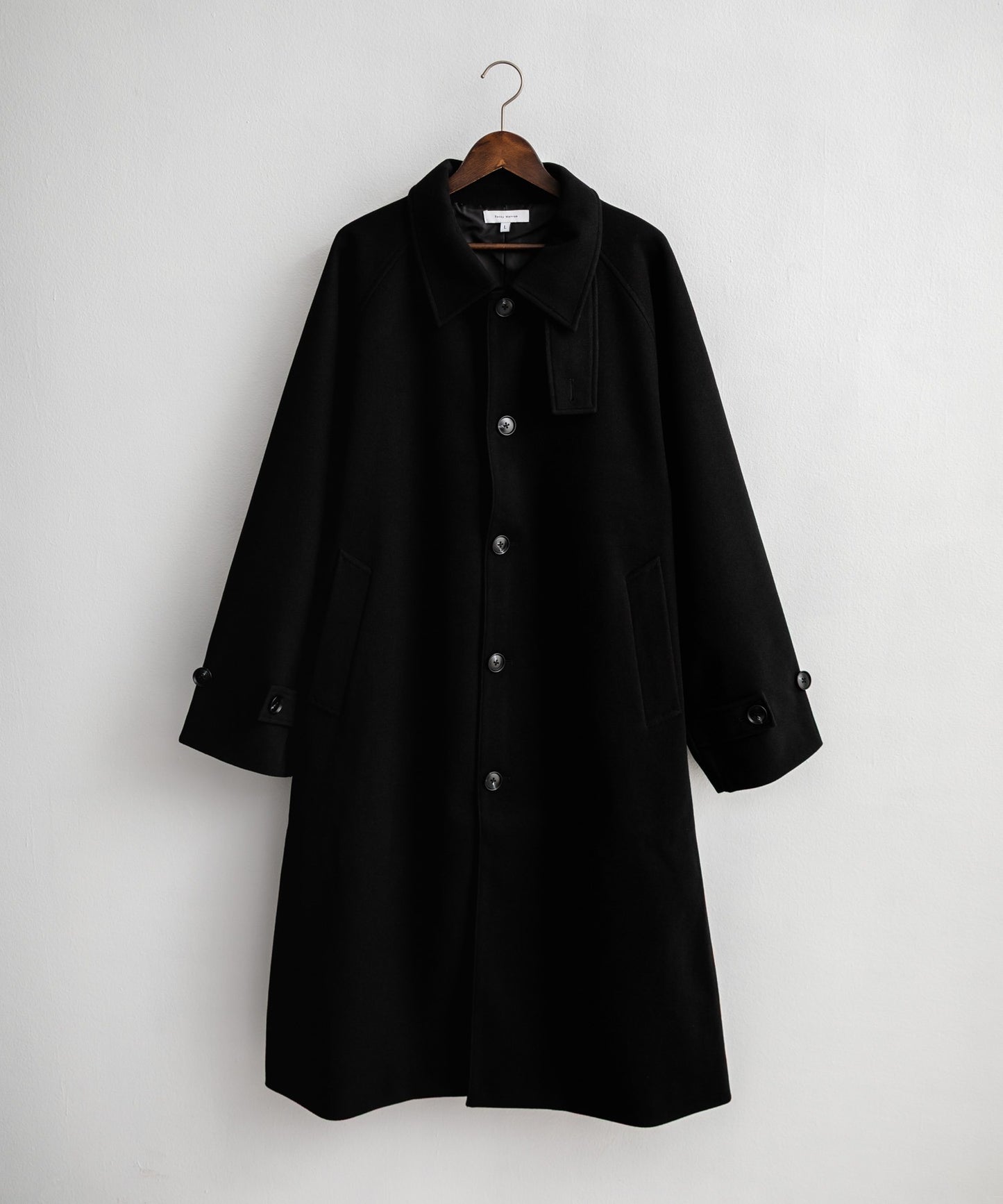 【Rocky Monroe】寬鬆版 T/M 萊格蘭袖長版單排扣大衣/兩用下巴帶立領設計