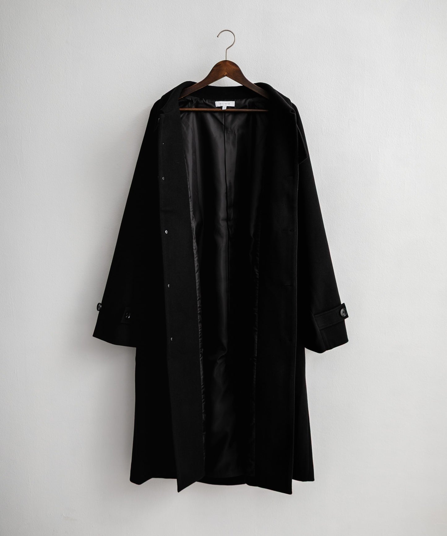 【Rocky Monroe】寬鬆版 T/M 萊格蘭袖長版單排扣大衣/兩用下巴帶立領設計