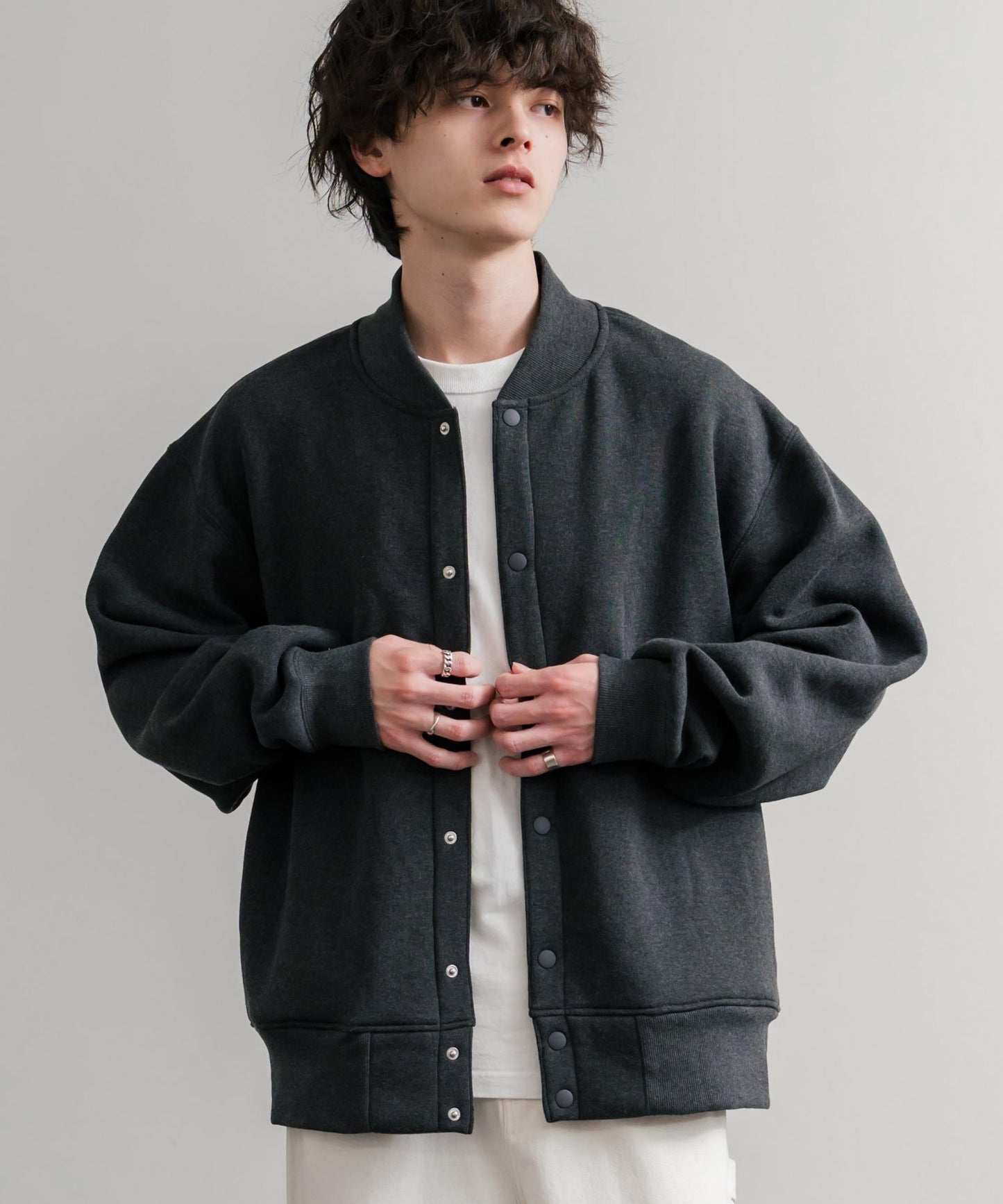 【Rocky Monroe】厚磅內刷毛寬版按扣開襟外套