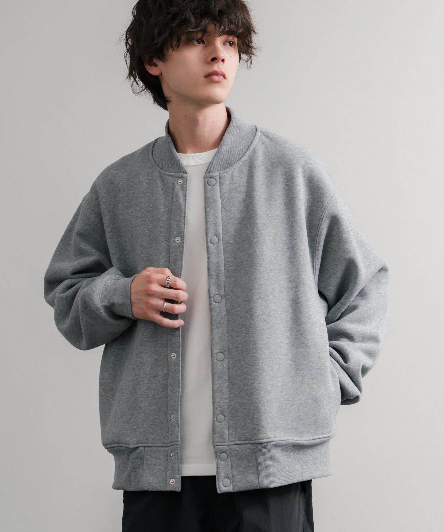 【Rocky Monroe】厚磅內刷毛寬版按扣開襟外套