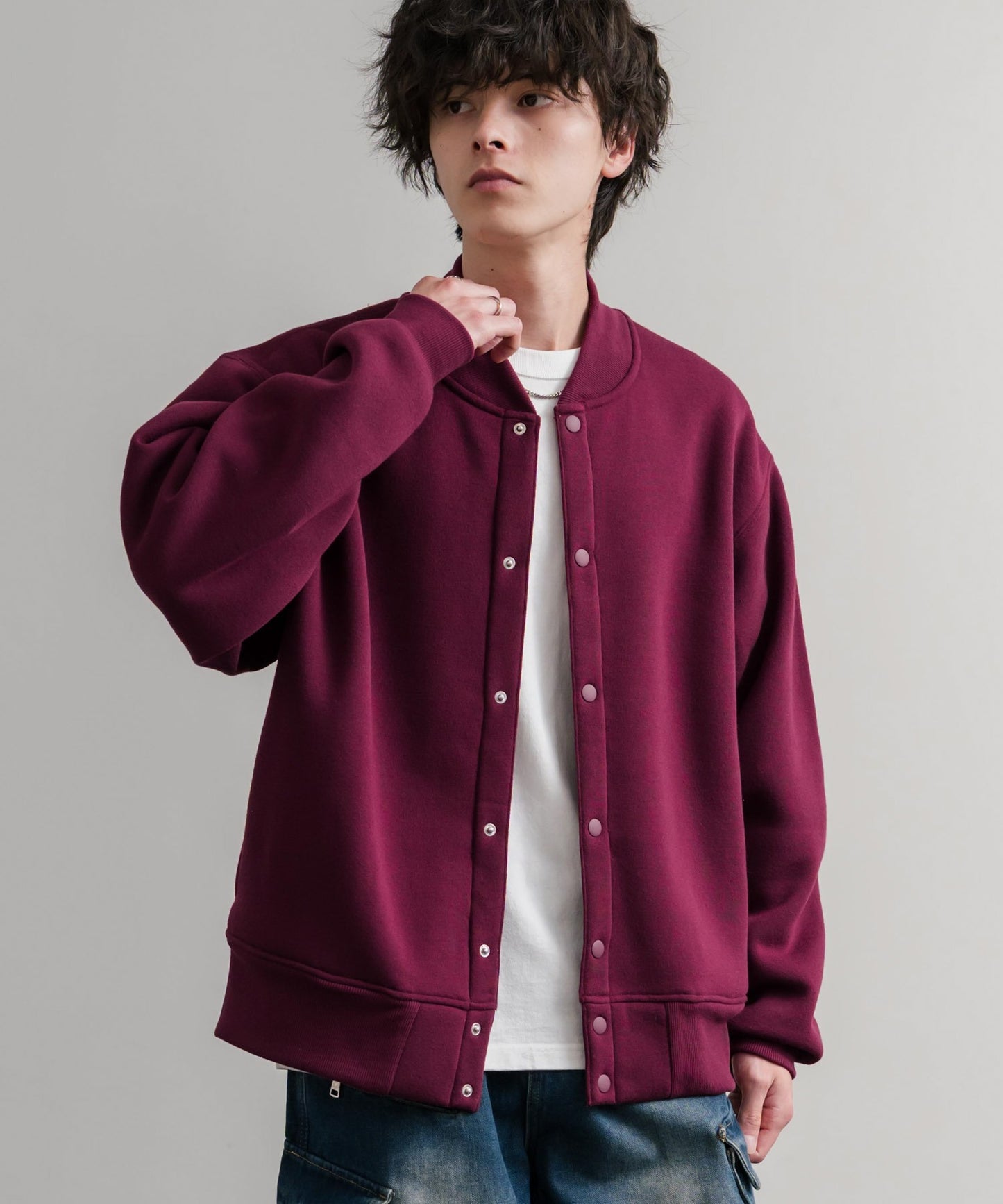 【Rocky Monroe】厚磅內刷毛寬版按扣開襟外套