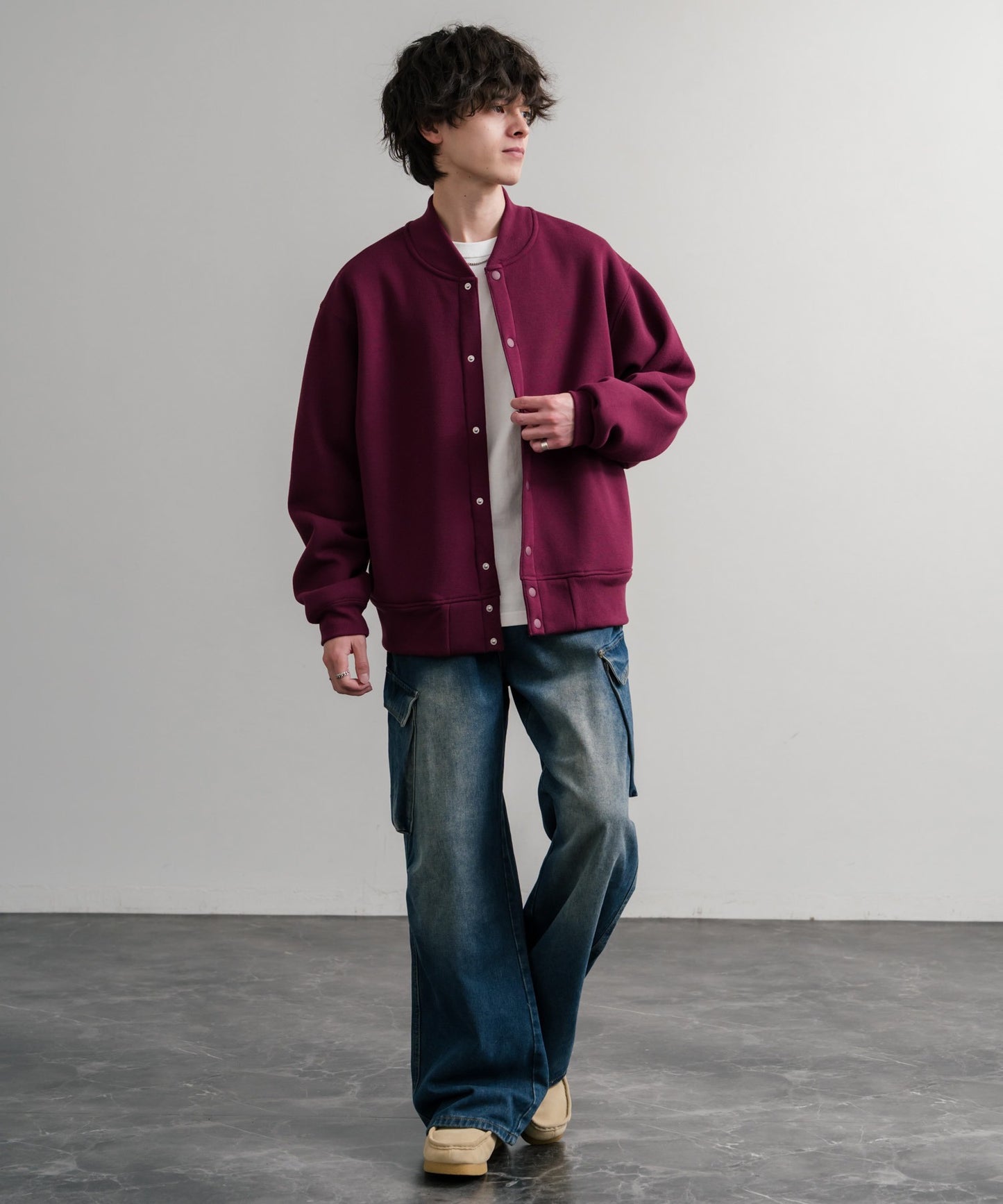 【Rocky Monroe】厚磅內刷毛寬版按扣開襟外套