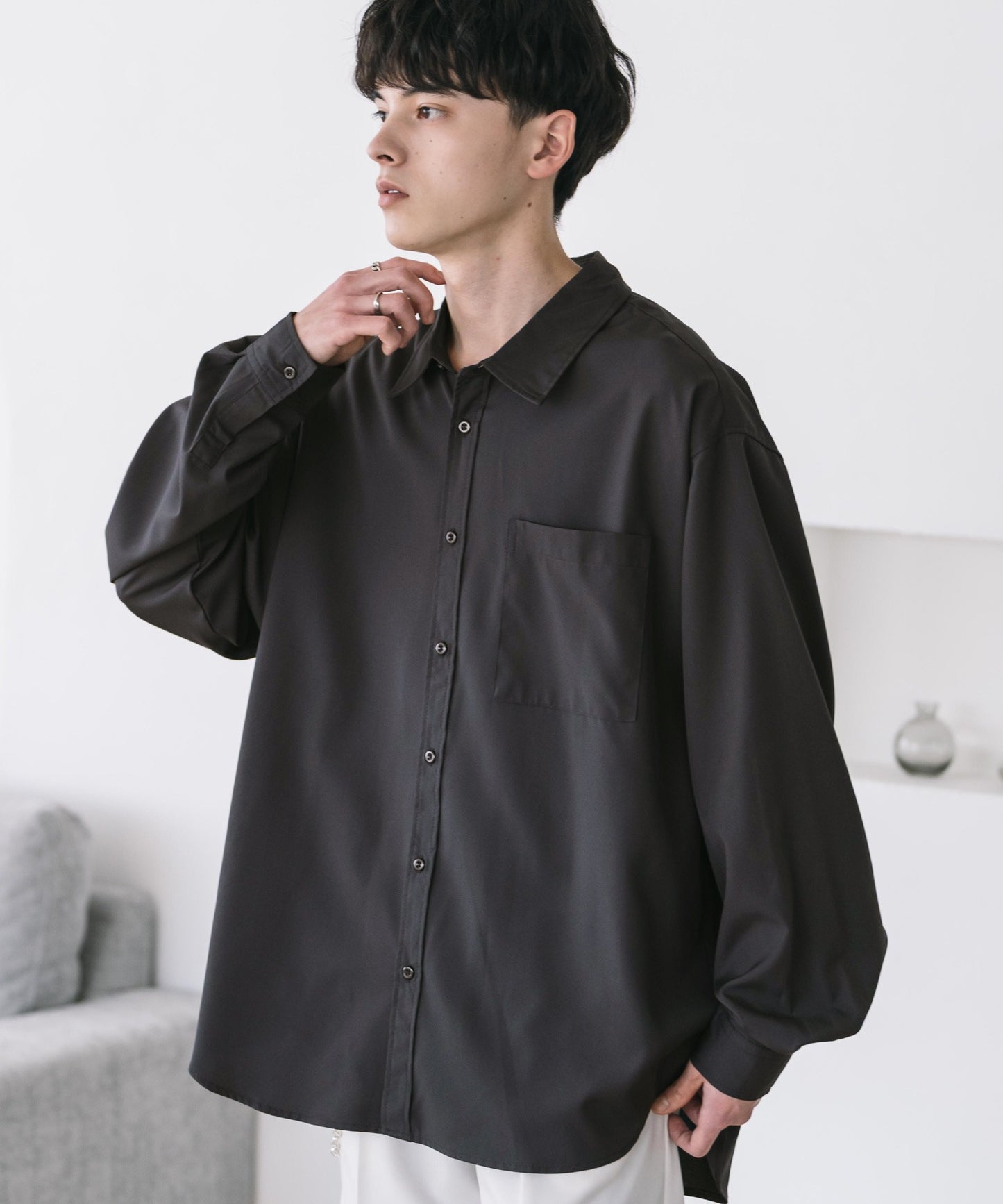 【Rocky Monroe】極簡親膚彈性標準領襯衫