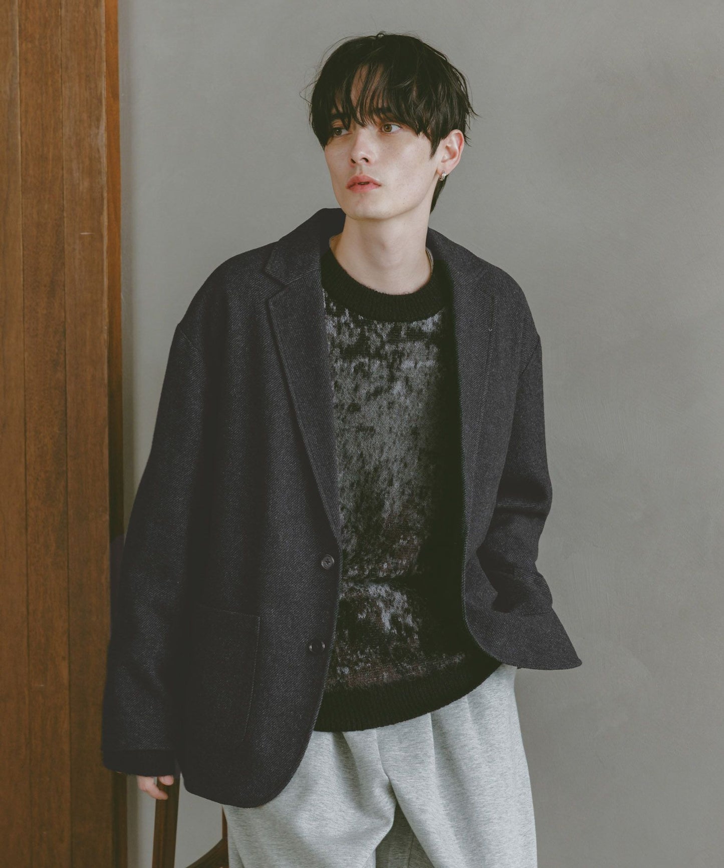 【RAGEBLUE】 質感羊毛混紡單排釦西裝外套