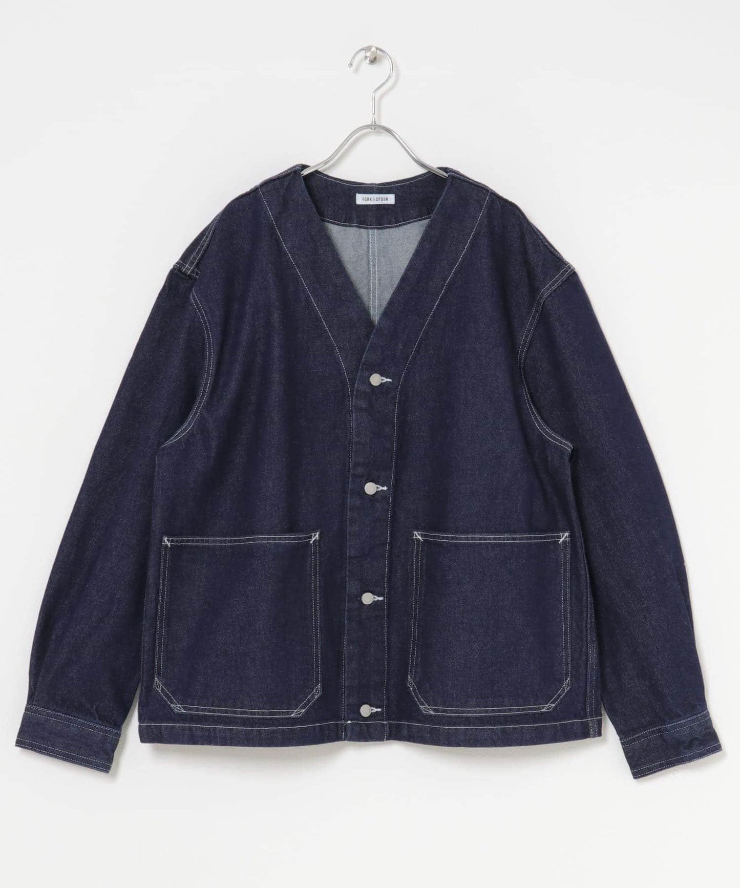 【URBAN RESEARCH DOORS】FORK&SPOON JF 丹寧無領牛仔外套 夾克