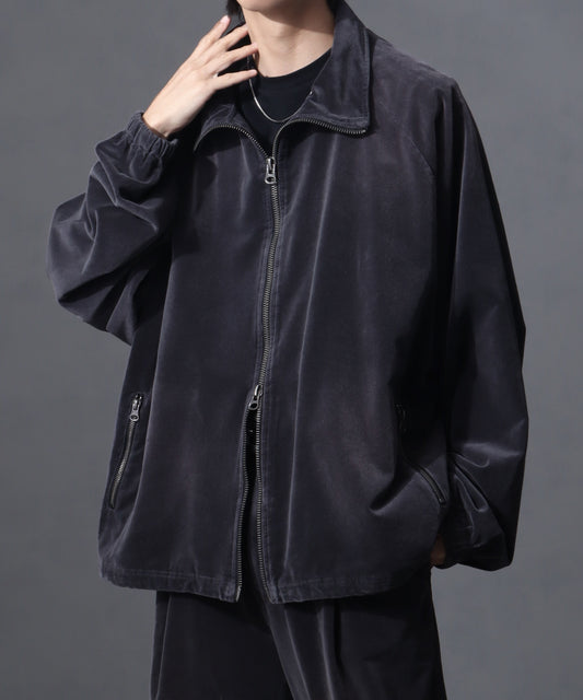 【Art re A】welise 復古天鵝絨質感寬鬆版運動夾克