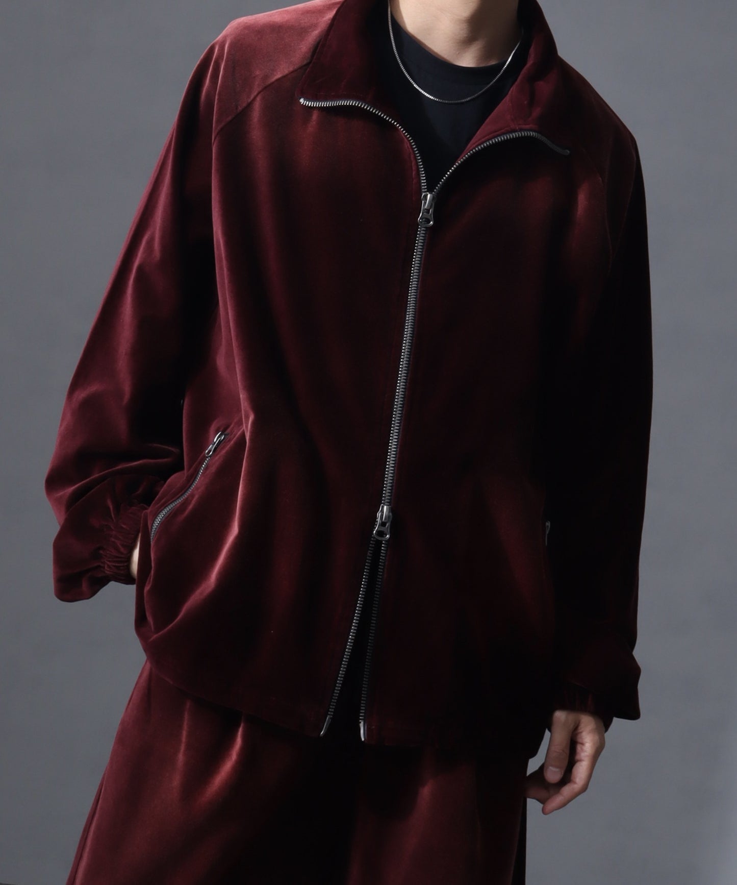 【Art re A】welise 復古天鵝絨質感寬鬆版運動夾克