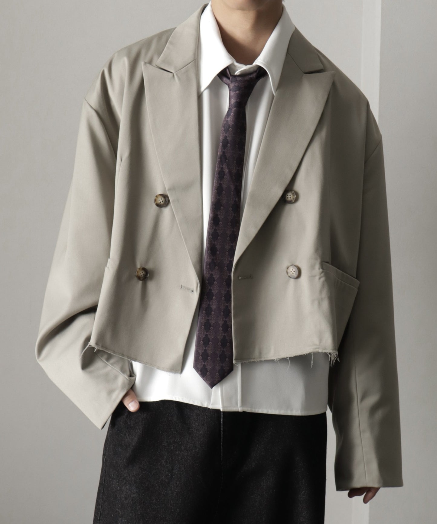 【Art re A】welise 自然毛邊仿舊短版西裝外套