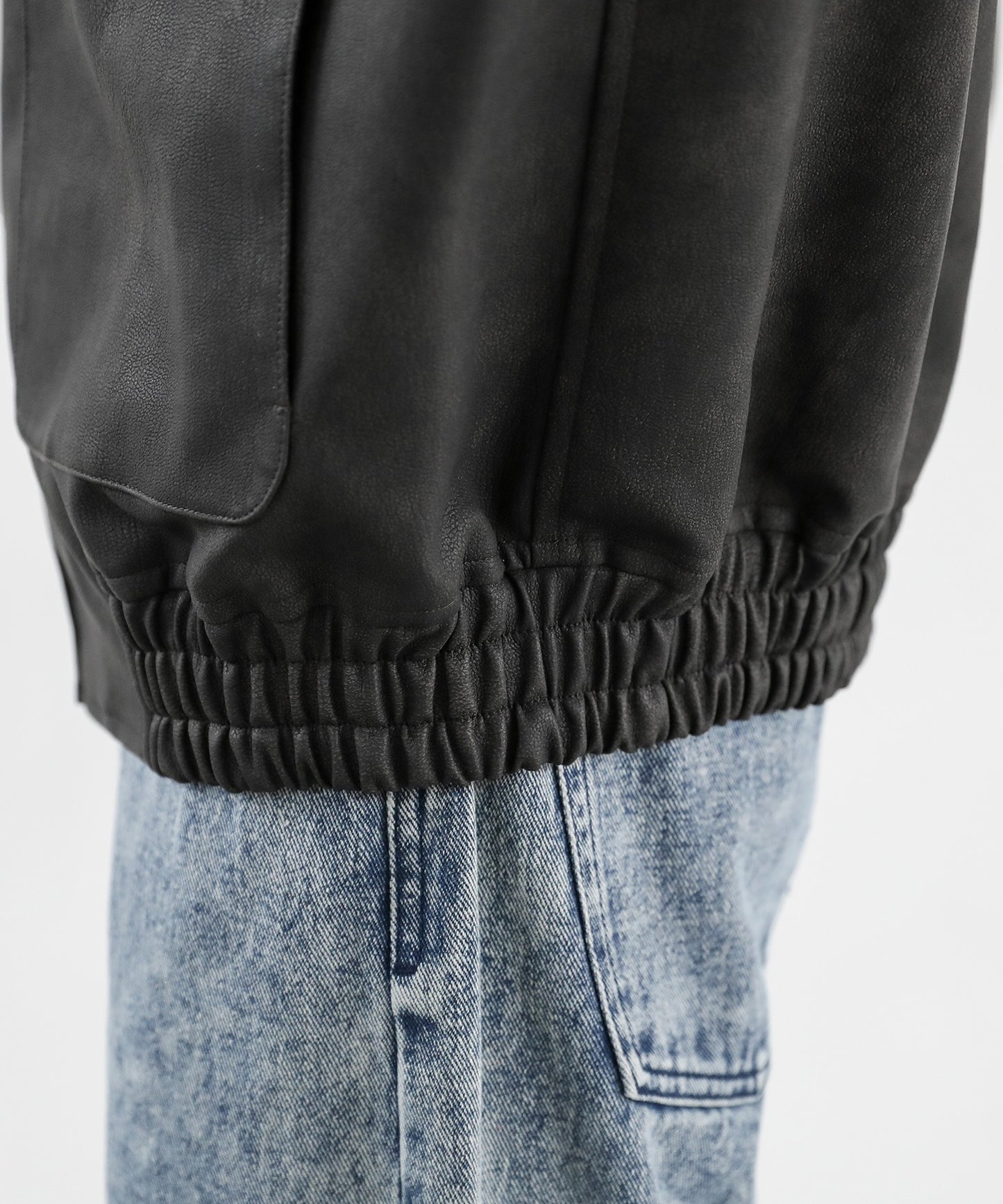 【ASTRONOMY】復古仿舊PU皮革短版飛行外套