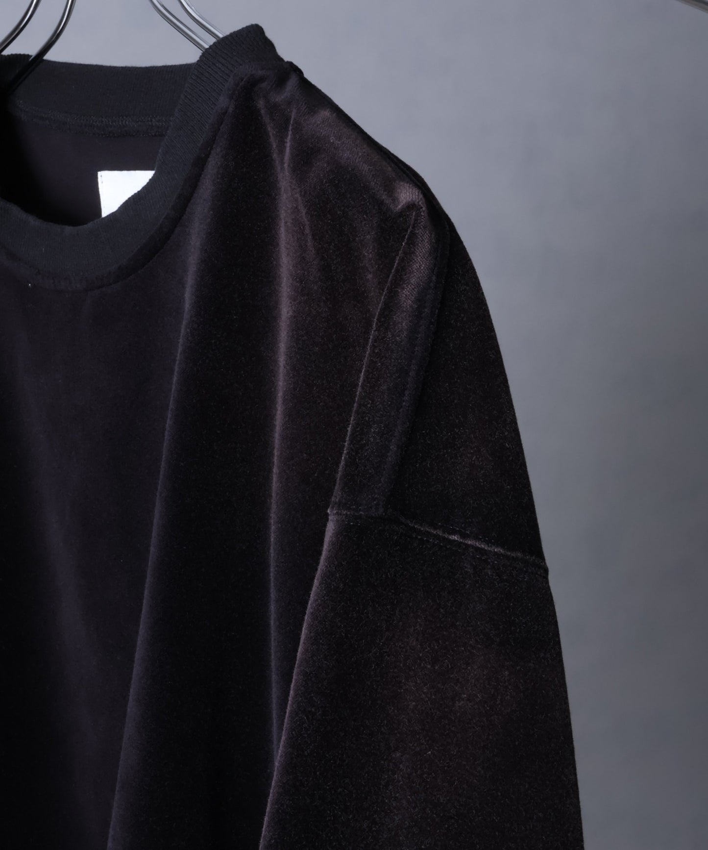 【Art re A】welise 復古天鵝絨圓領寬鬆長袖T恤