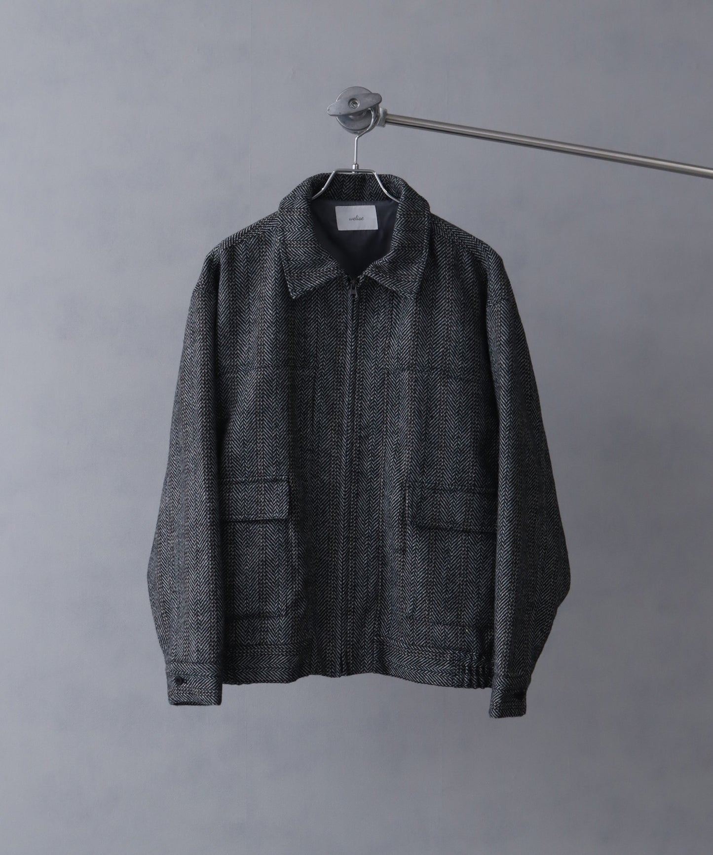 【Art re A】welise 羊毛混紡粗花呢拉鍊外套
