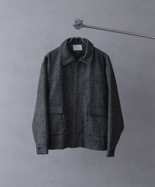 【Art re A】welise 羊毛混紡粗花呢拉鍊外套