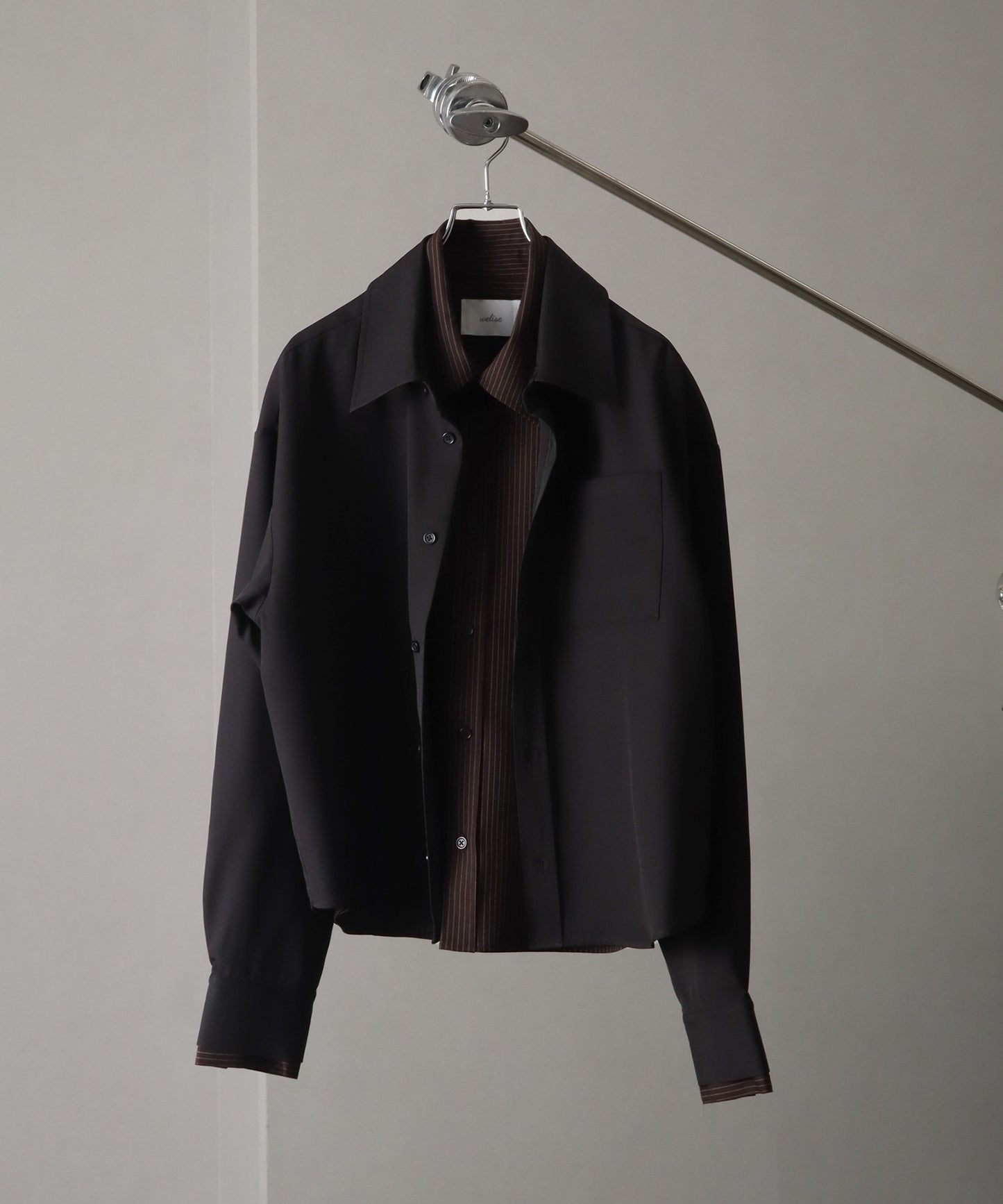 【Art re A】welise 垂墜感拼接條紋假兩件襯衫