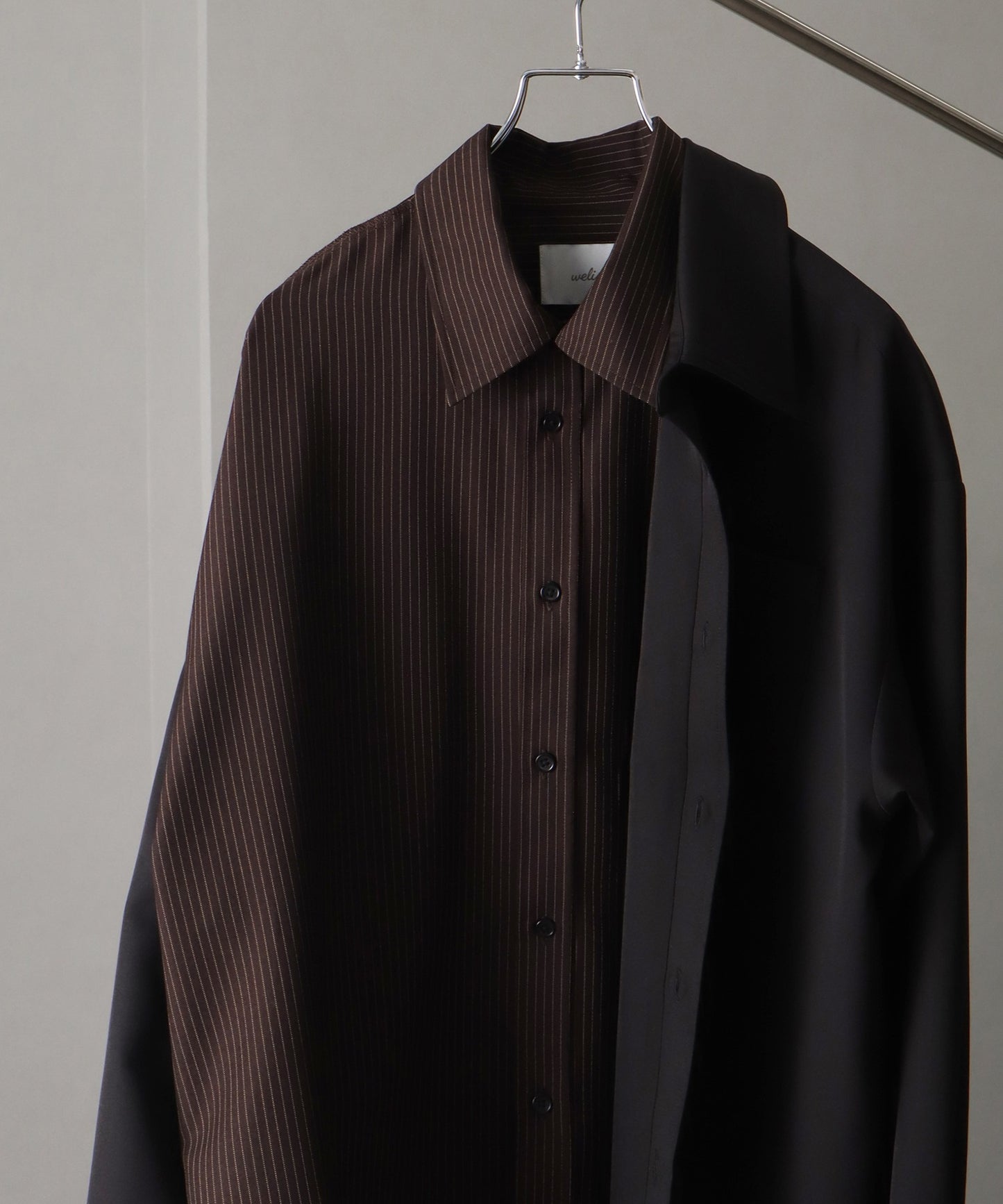 【Art re A】welise 垂墜感拼接條紋假兩件襯衫