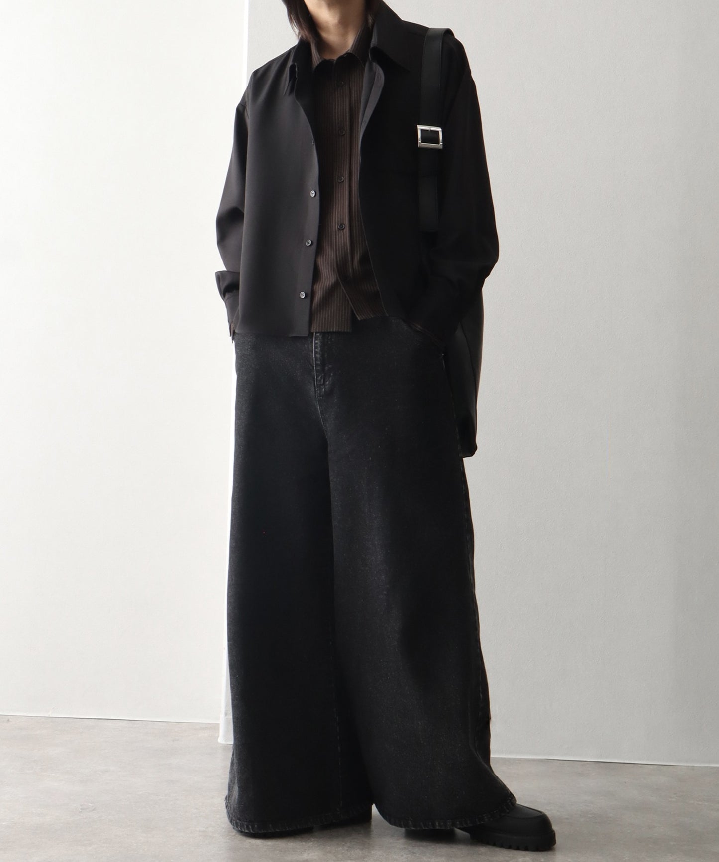 【Art re A】welise 垂墜感拼接條紋假兩件襯衫