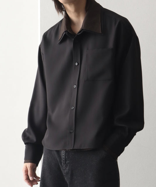 【Art re A】welise 垂墜感拼接條紋假兩件襯衫