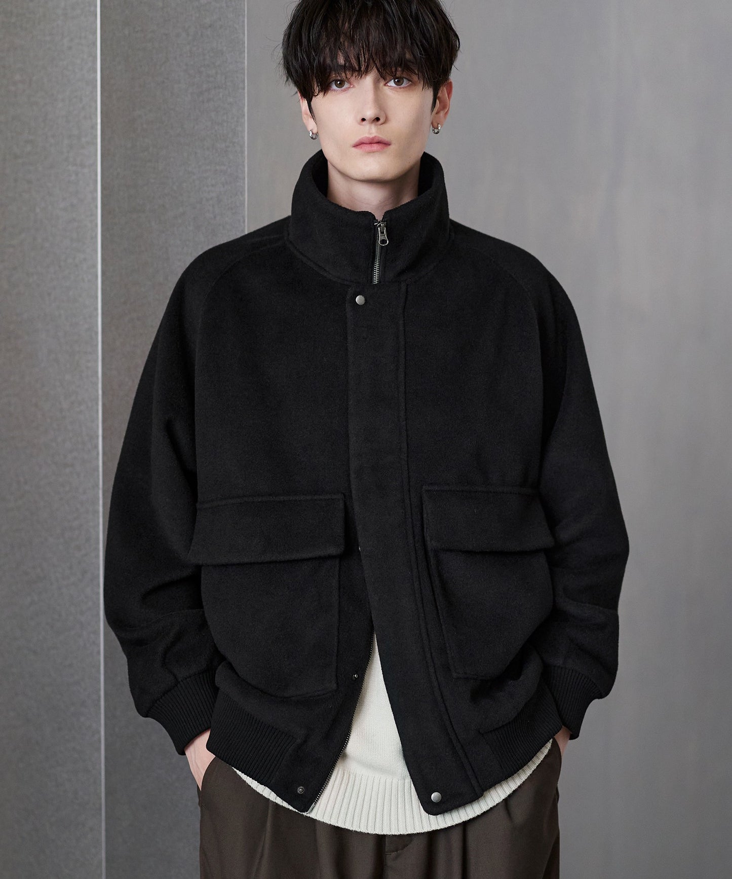 【ASTRONOMY】ETELIO 羊毛混紡梅爾頓立領夾克