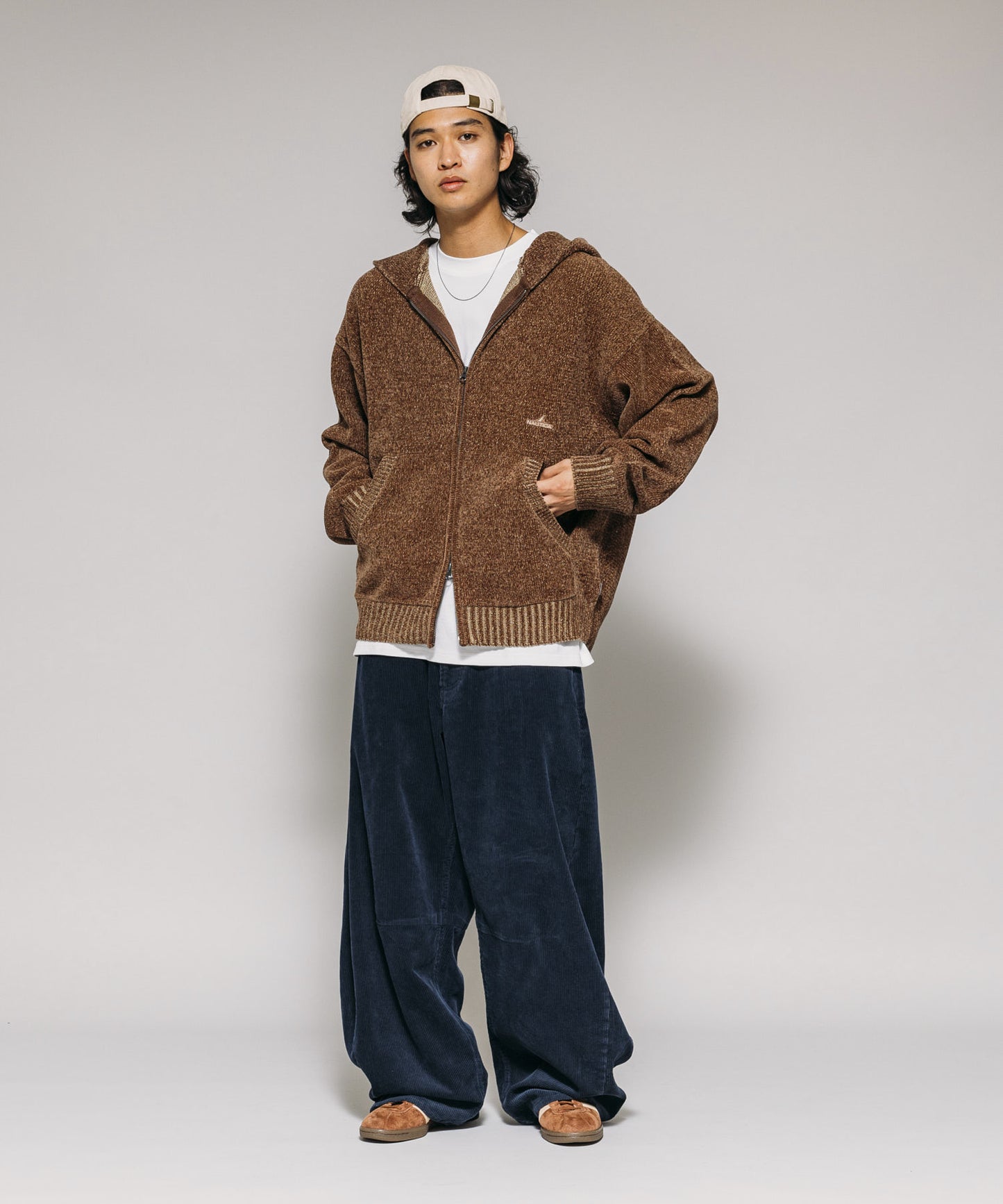 【FREAK’S STORE】寬版剪裁 曲線燈芯絨長褲