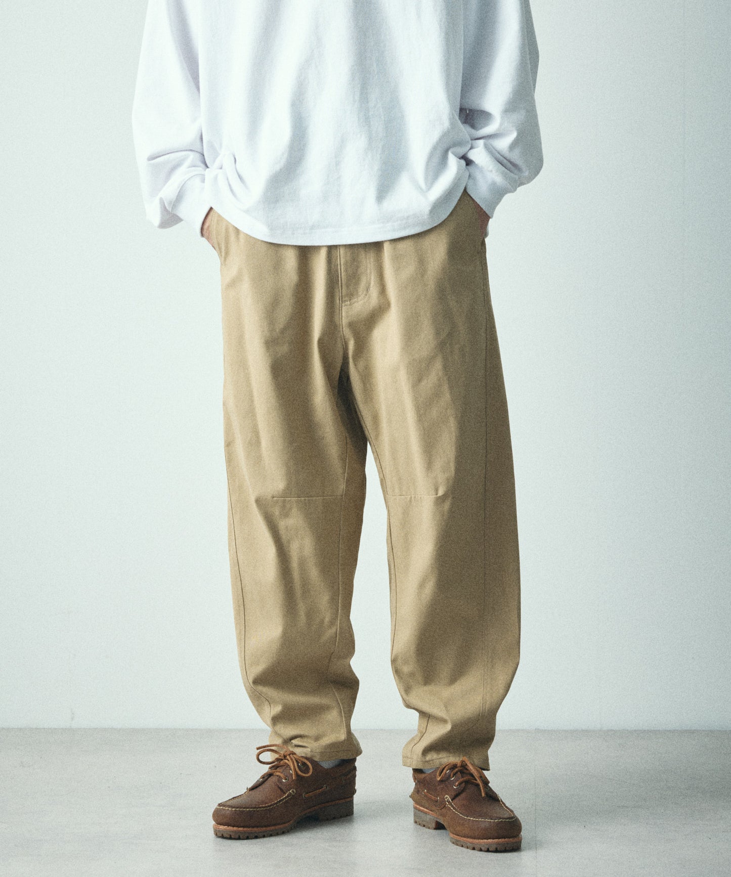 【FREAK’S STORE】寬版曲線剪裁 錐形長褲