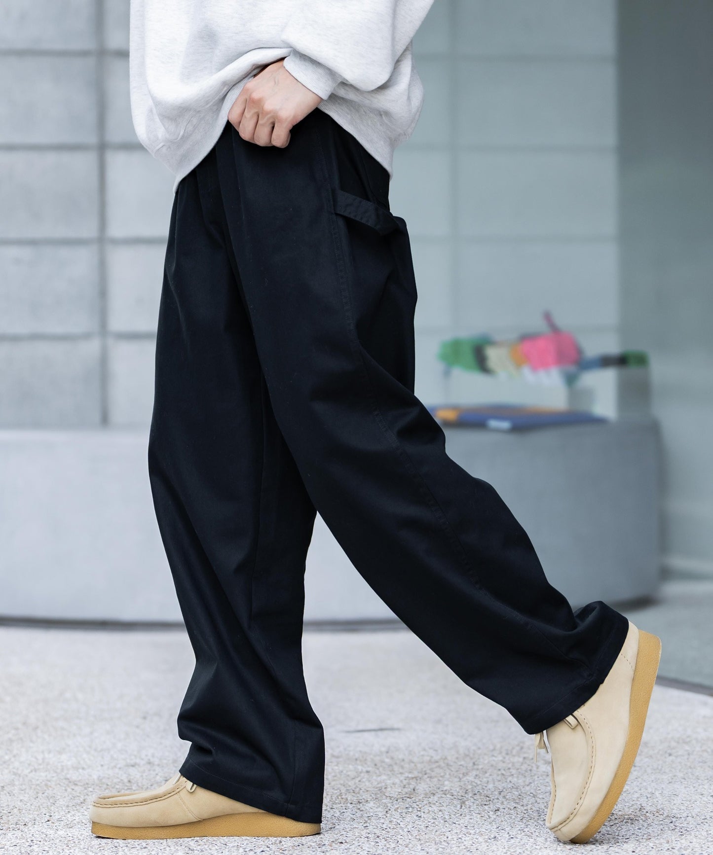 【Rocky Monroe】KANGO特別合作款 寬版錐形丹寧工裝長褲